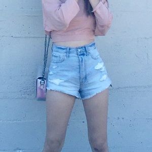 Abercrombie & Fitch light washed jean shorts